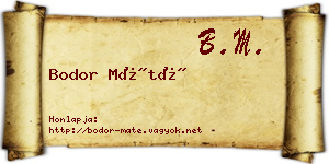 Bodor Máté névjegykártya