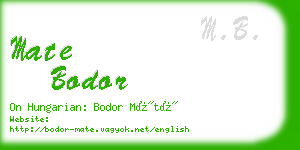 mate bodor business card